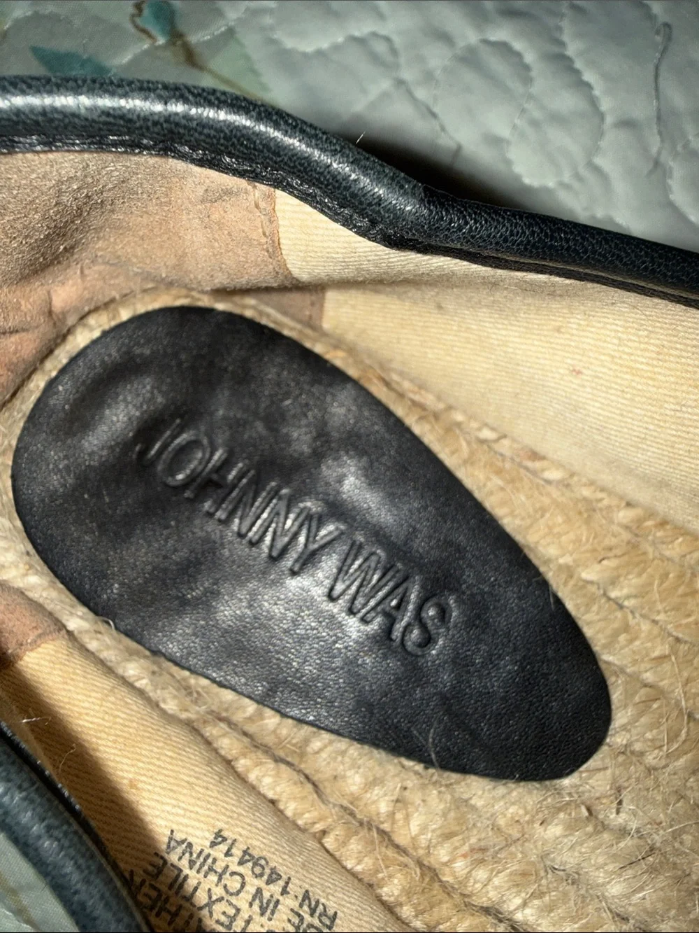 Johnny Was 💕 Embroidered Floral Black Slip-On Espadrilles for Women
